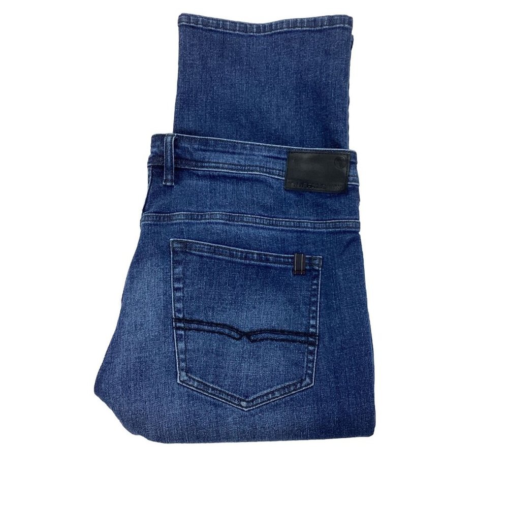 Buffalo Men Jean 38x32 Straight Fit Blue Stretch Denim Jackson-X  David Benton